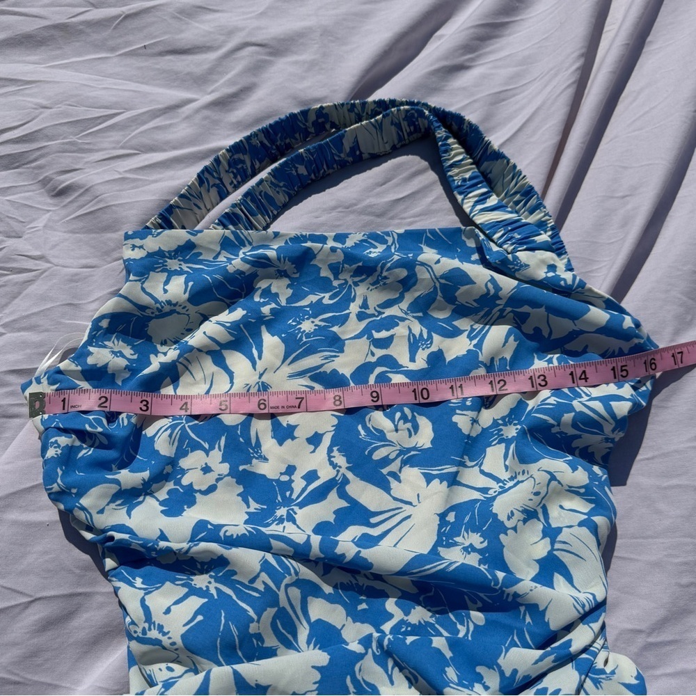 Free The Roses Blue & White Open-Back Maxi Dress - Picture 5 of 6